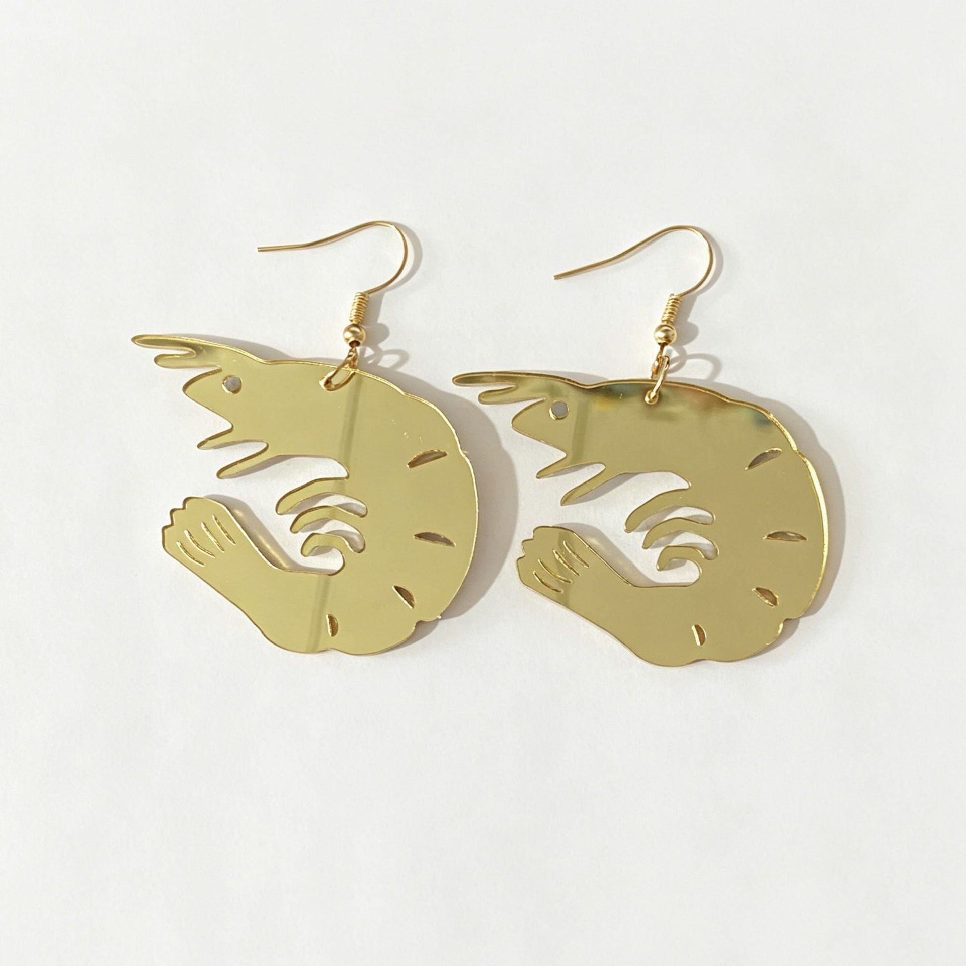 Exaggerated Lobster Earrings In Natural Pink Acrylic With Iron Ear Pins For Women