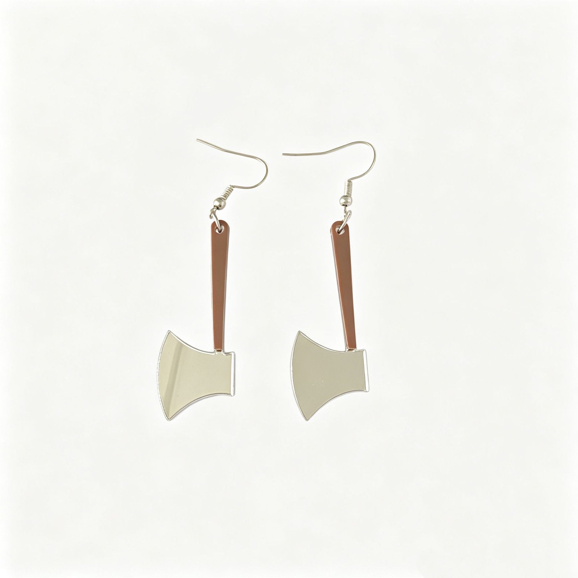 Handmade Gold Acrylic Axe Earrings For Women With Iron Ear Pins