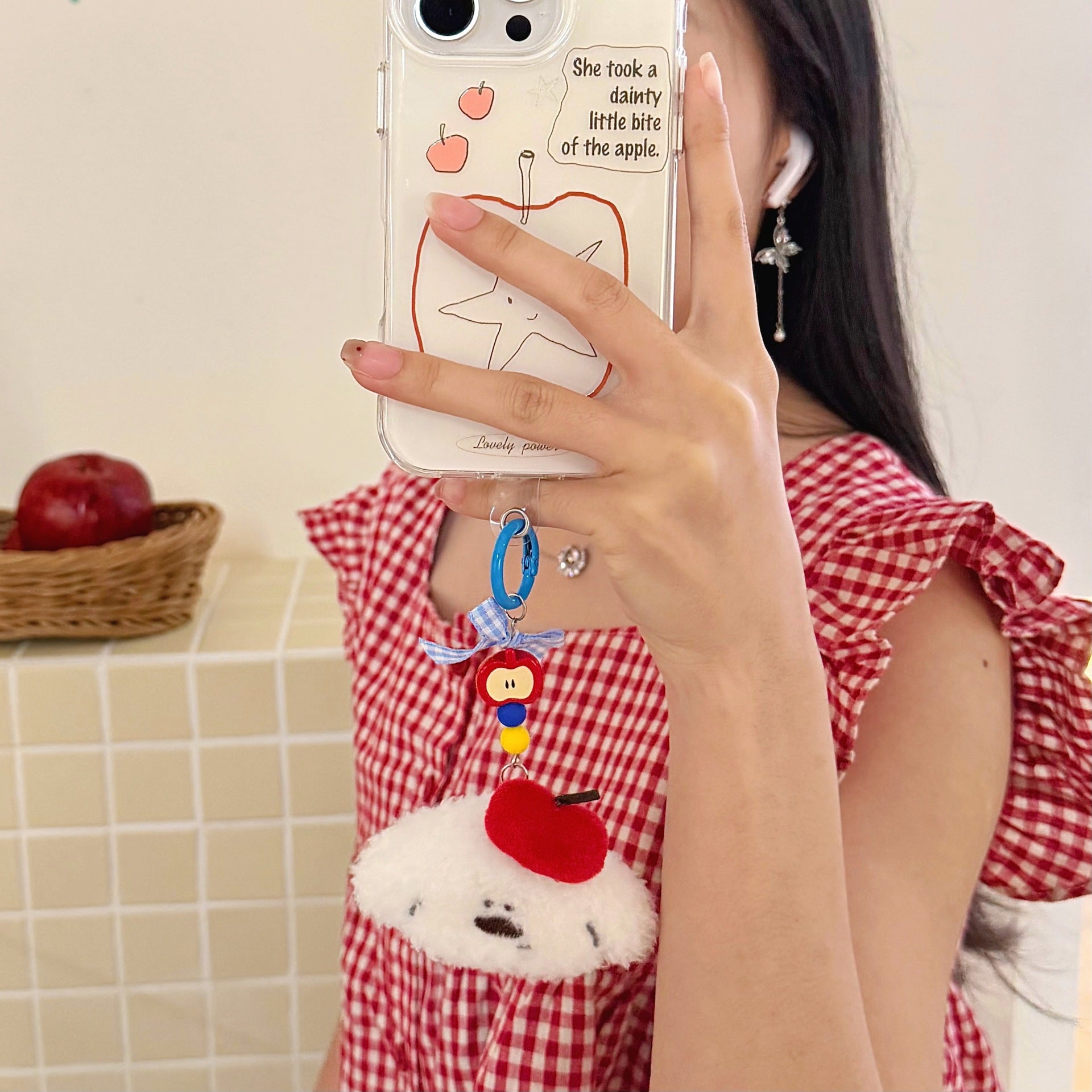 Handmade Plush Animal Key Chain In Coffer Color Featuring Cute Style