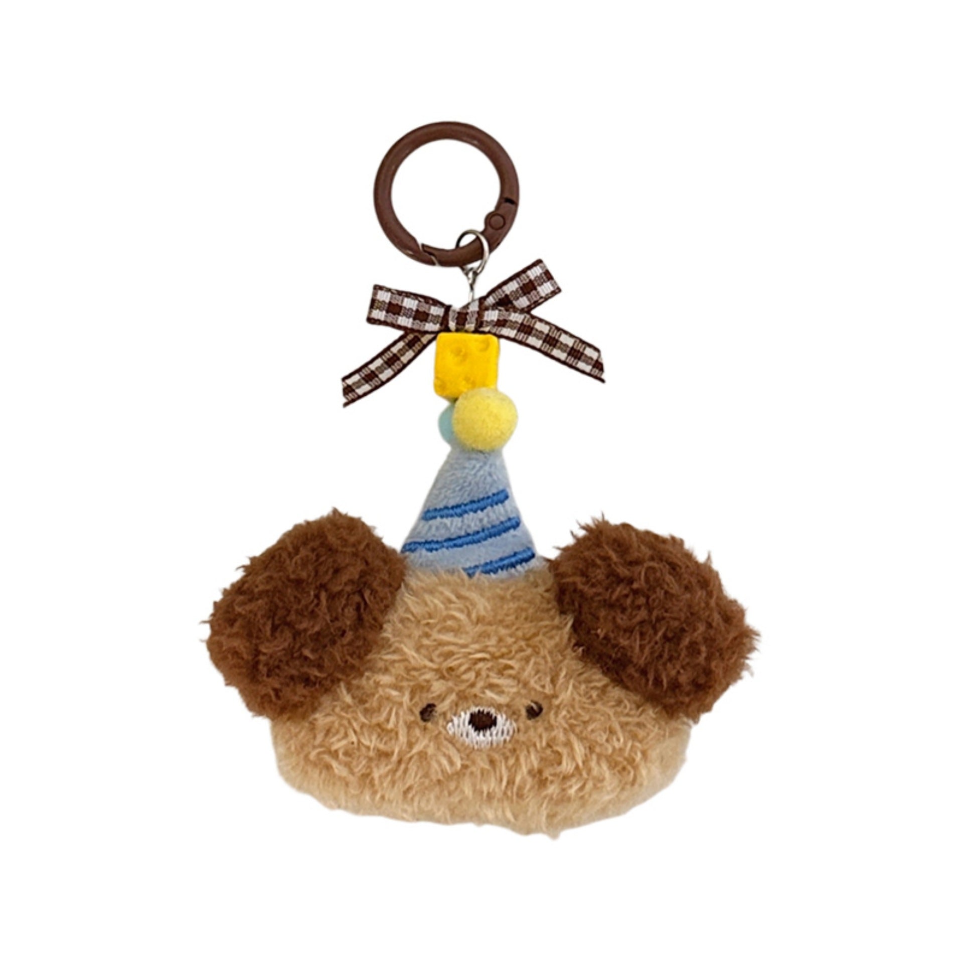 Handmade Plush Animal Key Chain In Coffer Color Featuring Cute Style