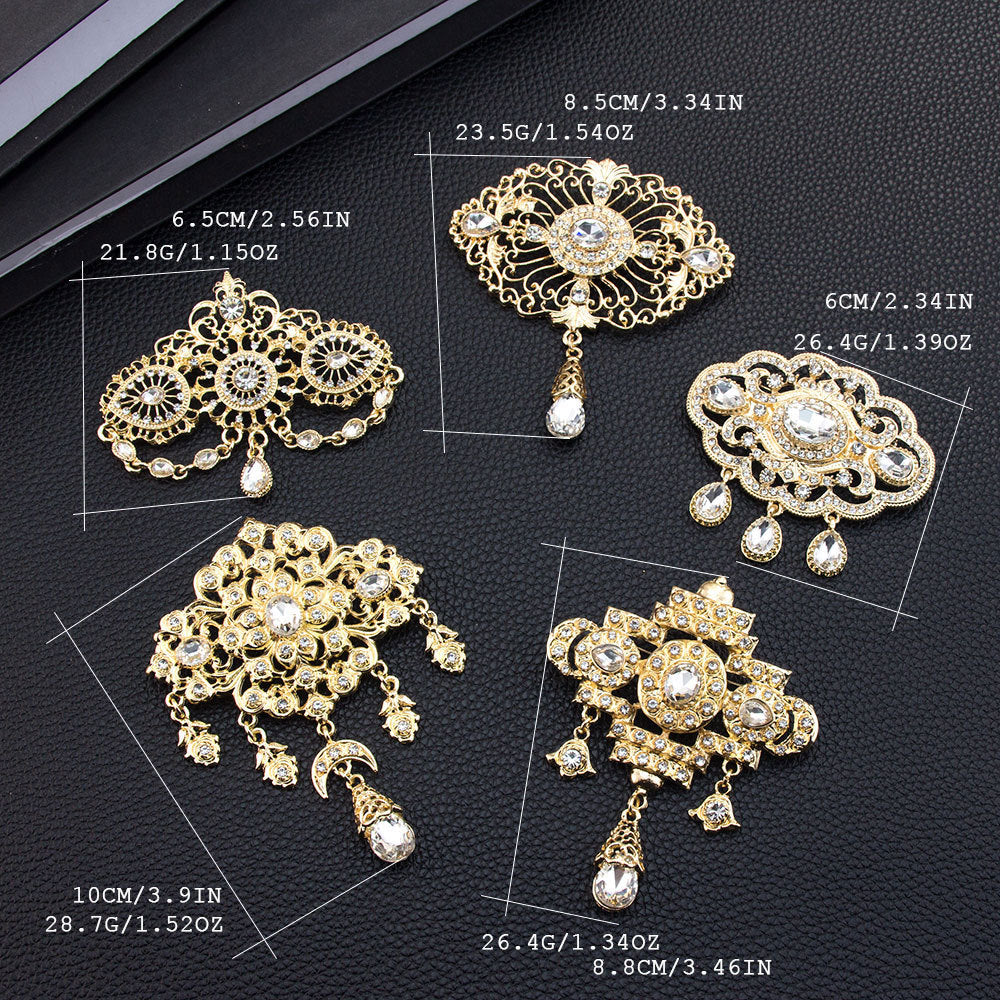 Ethnic Pin Made Of Zinc Alloy With Electroplated Finish, Available In Gold Color