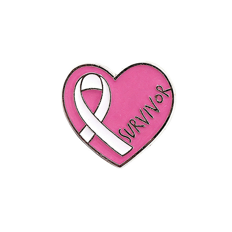 Heart Shape Pin In Alloy With Enamel Craftsmanship, Featuring Natural Pink Color