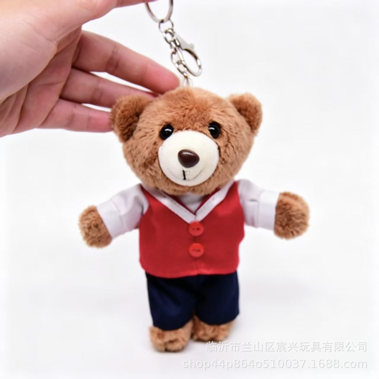 Cartoon Style Bear Plush Stuffed Animal Toy Keychain, Soft And Cuddly Plush Doll For Kids
