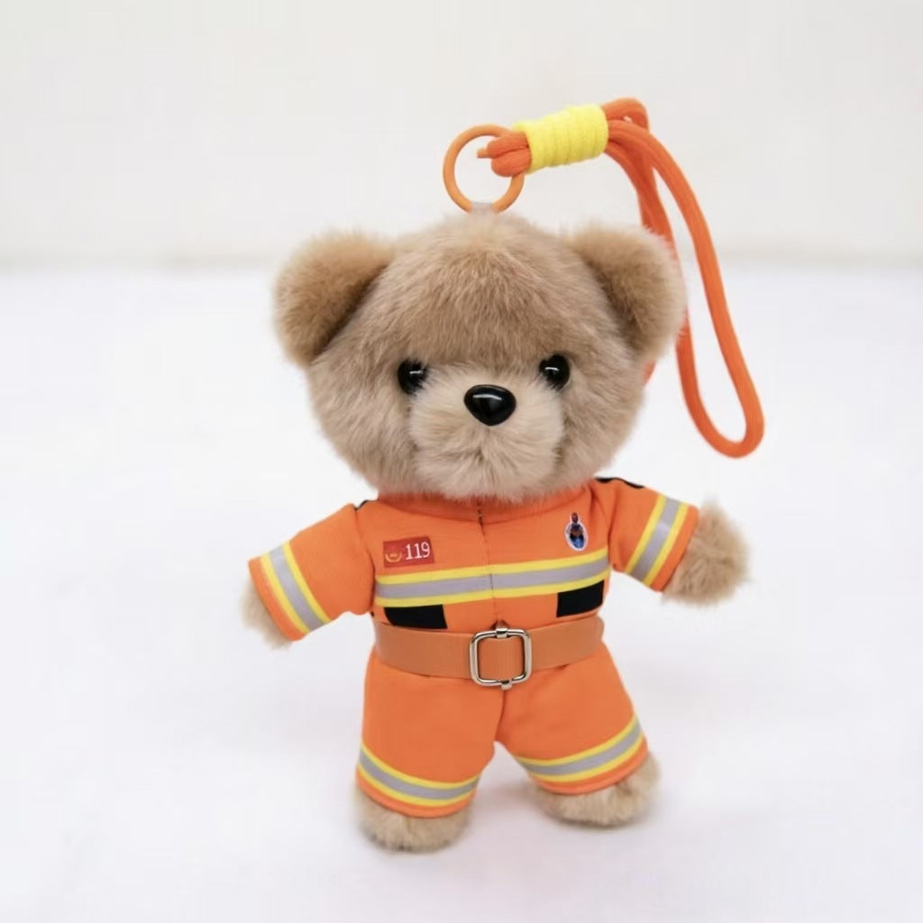 Cartoon Style Bear Plush Stuffed Animal Toy Keychain, Soft And Cuddly Plush Doll For Kids