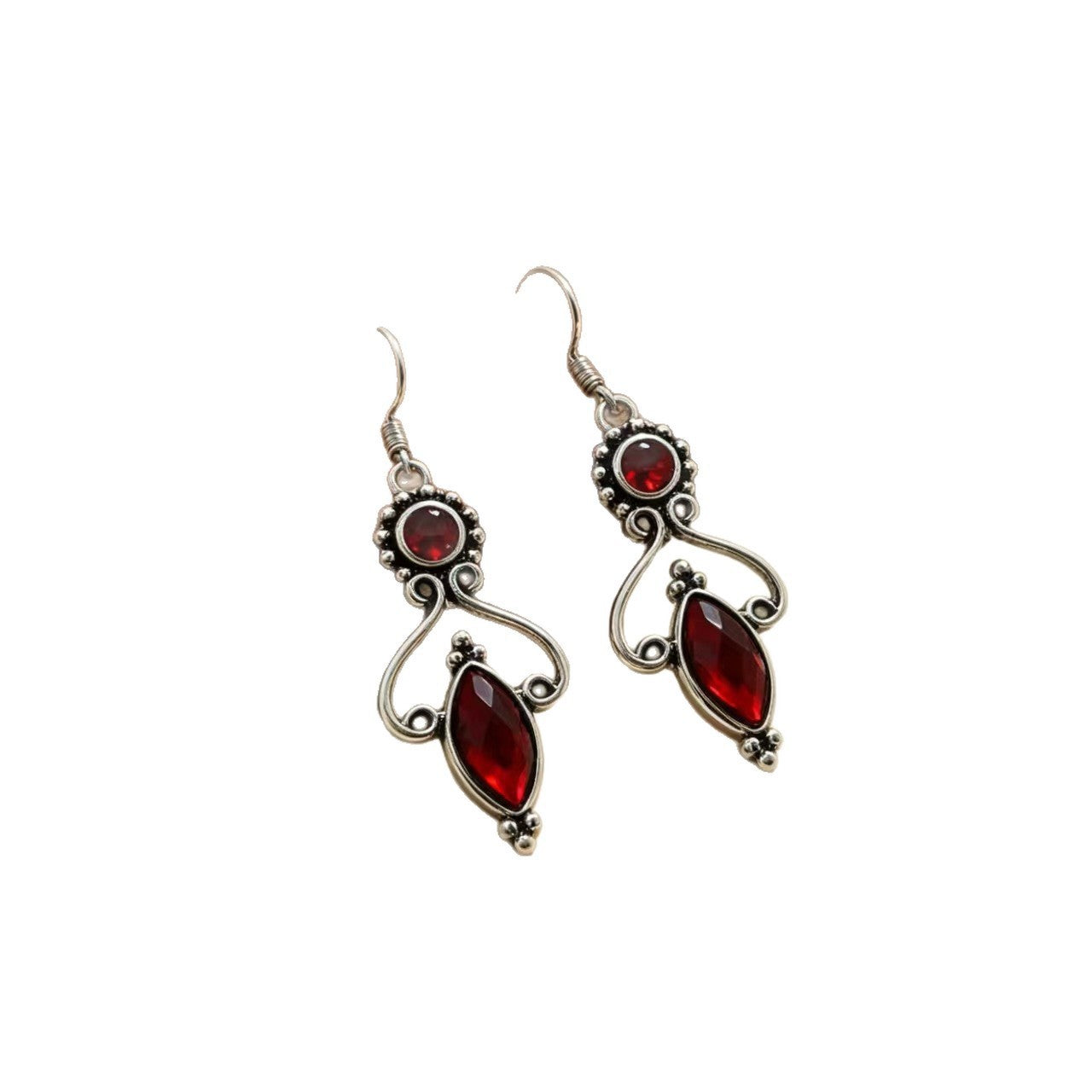 Curve Earrings For Women In Silver Alloy Featuring Moonstone With Iron Ear Pins
