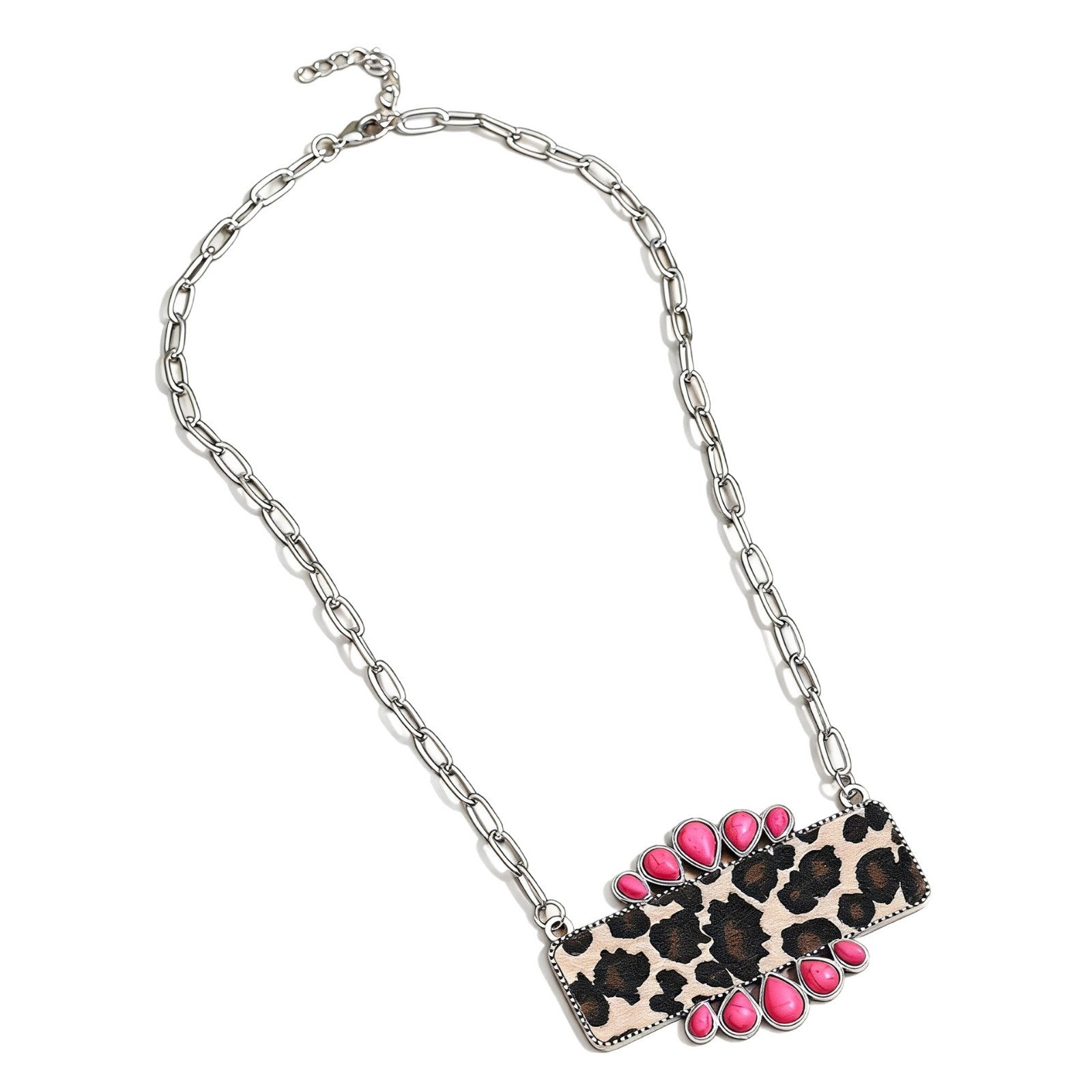 Ethnic Style Blue Necklace With Electroplated Alloy Pendant And Turquoise Inlay On Cable Chain