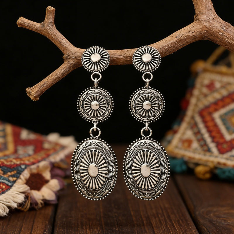 Ethnic Style Earrings For Unisex Featuring Gold Zinc Alloy With 304 Stainless Steel Ear Pins