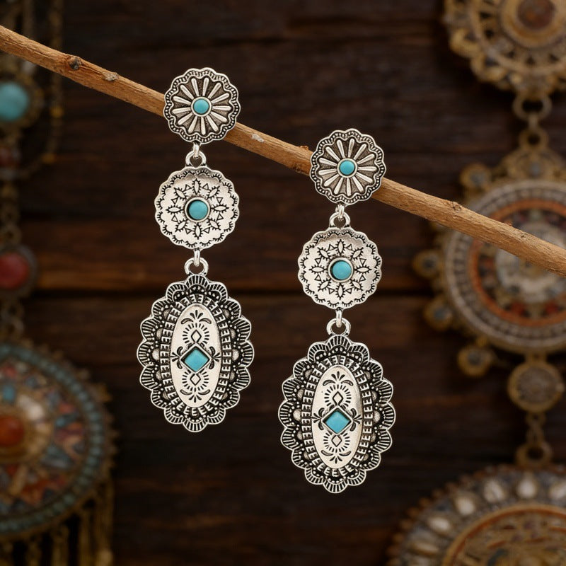 Ethnic Style Earrings For Unisex Featuring Gold Zinc Alloy With 304 Stainless Steel Ear Pins