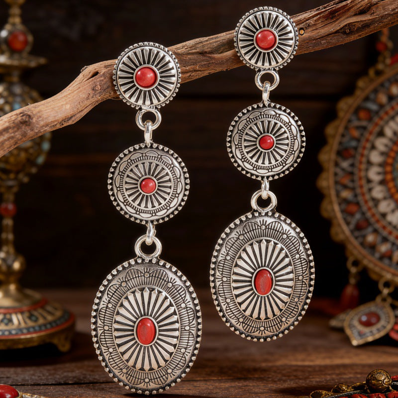 Ethnic Style Earrings For Unisex Featuring Gold Zinc Alloy With 304 Stainless Steel Ear Pins