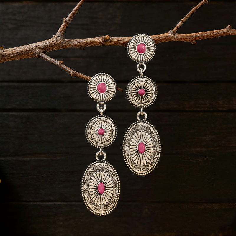 Ethnic Style Earrings For Unisex Featuring Gold Zinc Alloy With 304 Stainless Steel Ear Pins