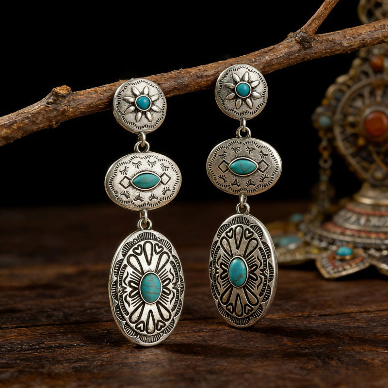 Ethnic Style Earrings For Unisex Featuring Gold Zinc Alloy With 304 Stainless Steel Ear Pins