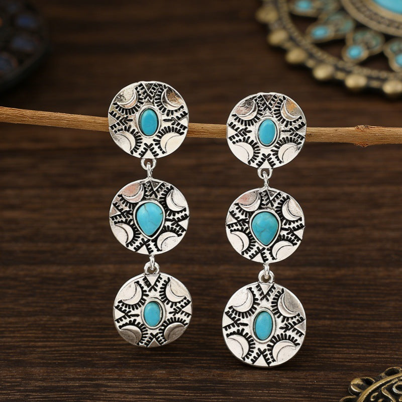 Ethnic Style Earrings For Unisex Featuring Gold Zinc Alloy With 304 Stainless Steel Ear Pins