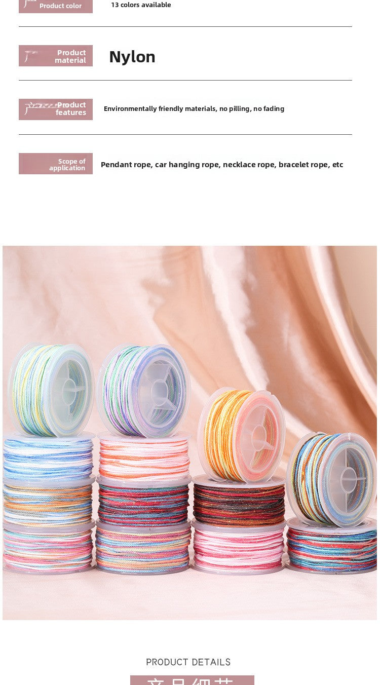 Ombre Braid Rope In Colour, Handmade Nylon Material For Durable And Stylish Accessories
