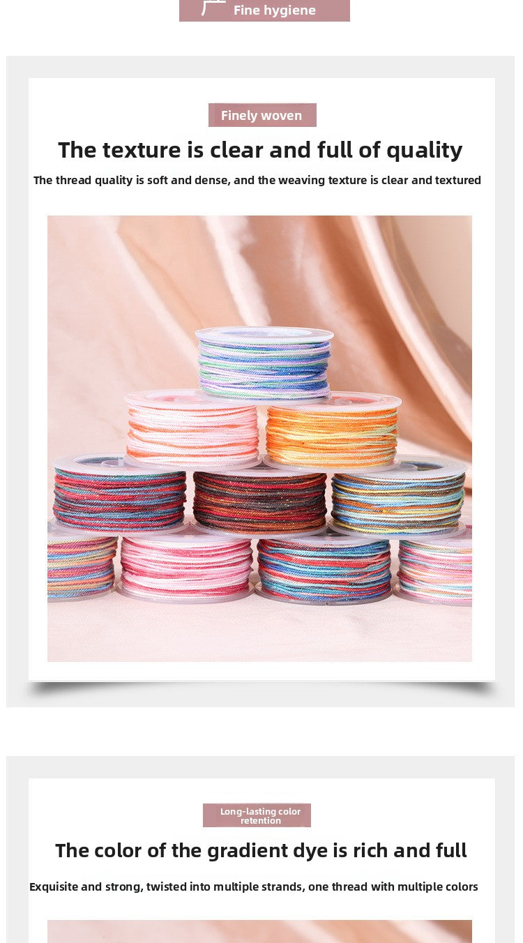 Ombre Braid Rope In Colour, Handmade Nylon Material For Durable And Stylish Accessories
