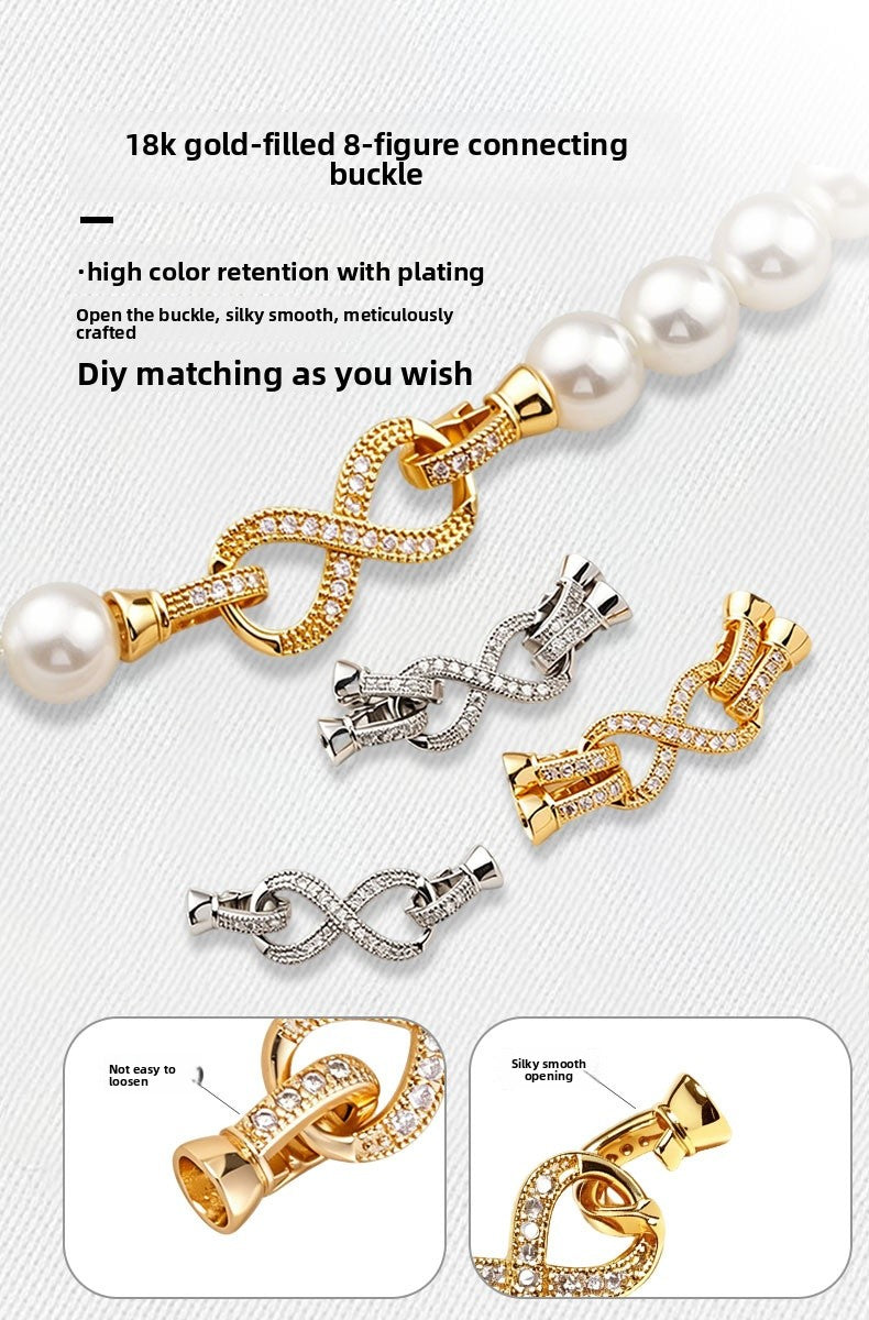 Number Copper Jewelry Buckle With 18K Real Gold Plated Electroplated Finish In Gold, Original Design Jewelry Accessories