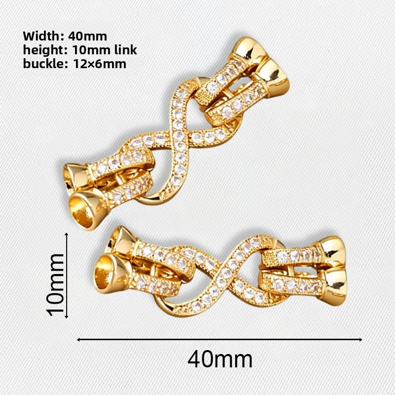 Number Copper Jewelry Buckle With 18K Real Gold Plated Electroplated Finish In Gold, Original Design Jewelry Accessories