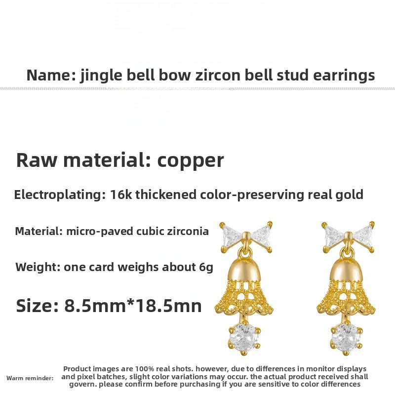 Bow Tie Stud Earrings For Women In New Style With 925 Sterling Silver Posts And Copper Electroplated Base Featuring Rhinestone Inlay