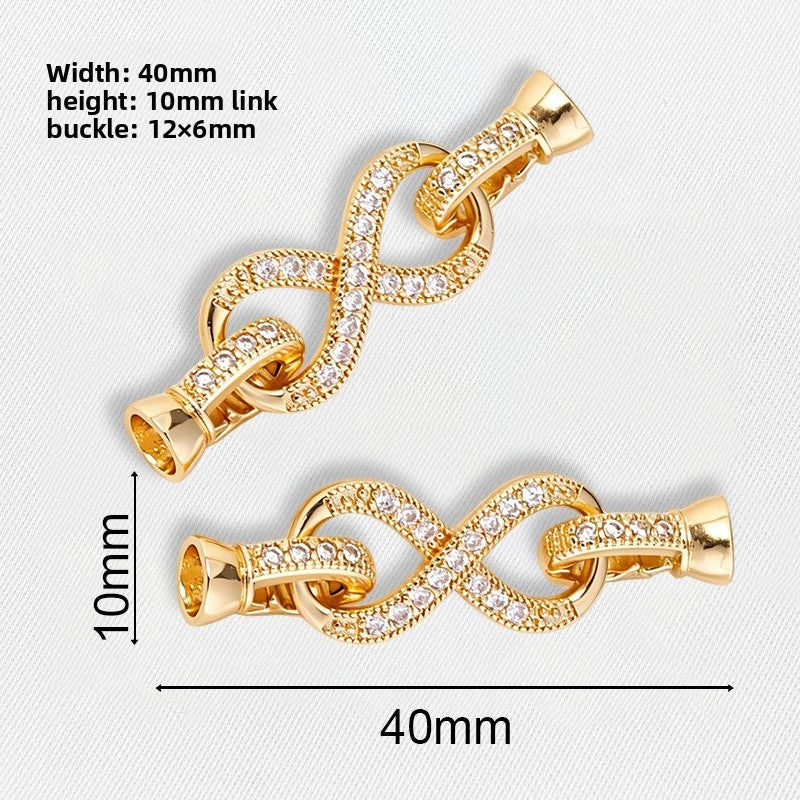 Number Copper Jewelry Buckle With 18K Real Gold Plated Electroplated Finish In Gold, Original Design Jewelry Accessories