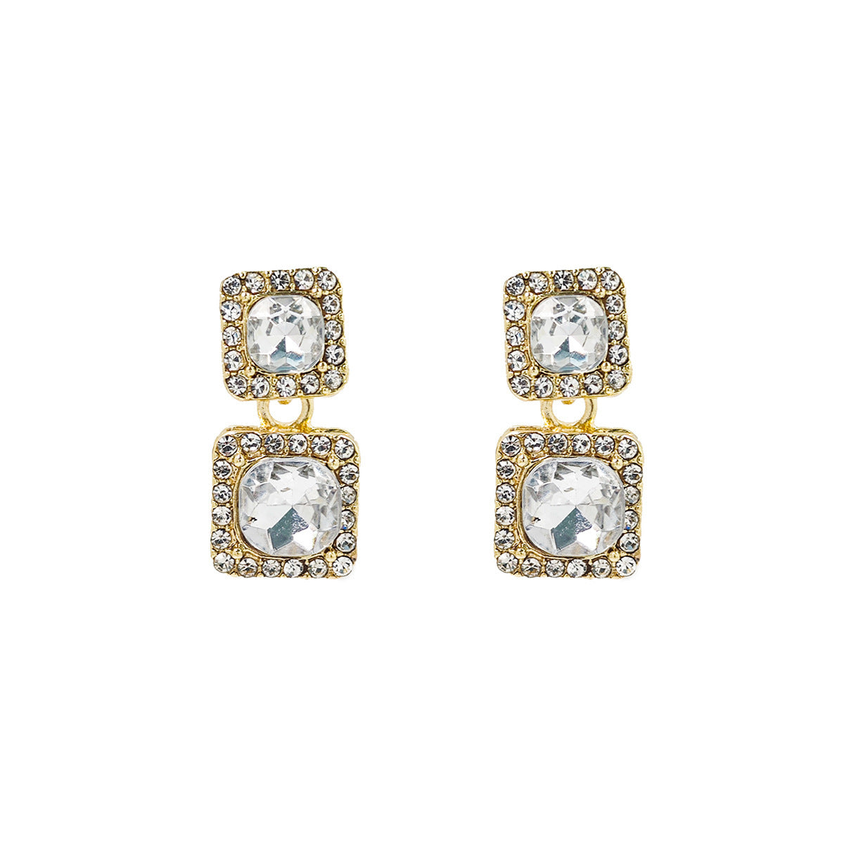 Geometric Earrings For Women Featuring Zinc Alloy Ear Pins And Rhinestones In New Style