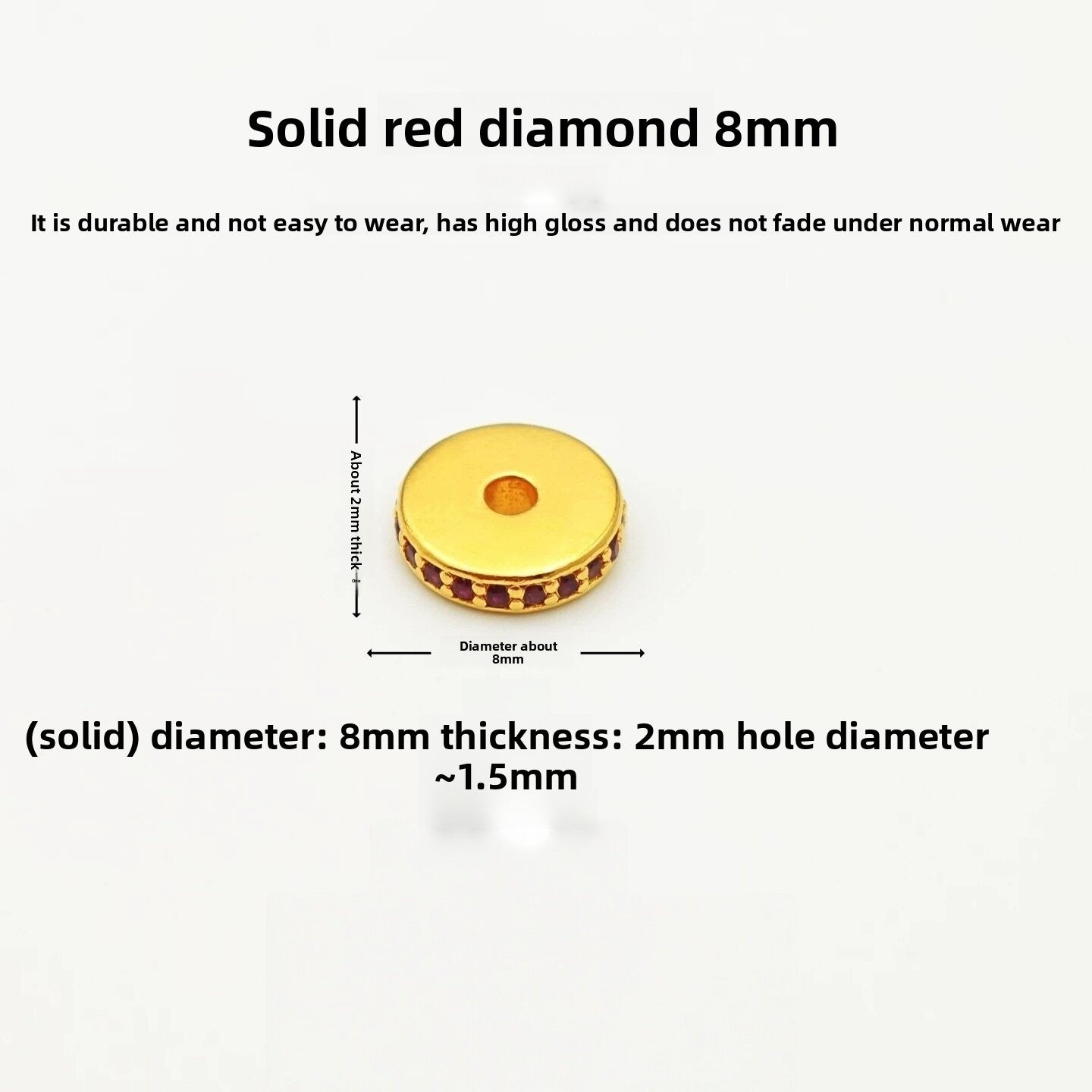 Copper Spacer Bar With 24K Real Gold Plating, Diameter 6 Mm, Inlay Craft, 1 PCS Package, Sweet Style Jewelry Accessory
