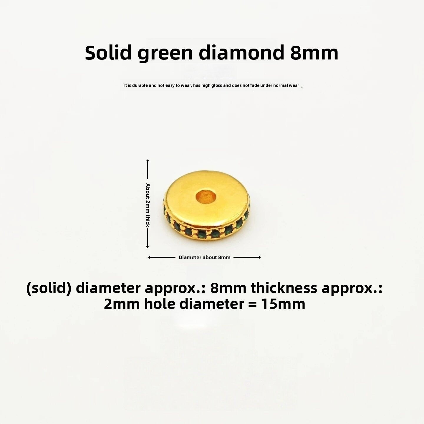 Copper Spacer Bar With 24K Real Gold Plating, Diameter 6 Mm, Inlay Craft, 1 PCS Package, Sweet Style Jewelry Accessory
