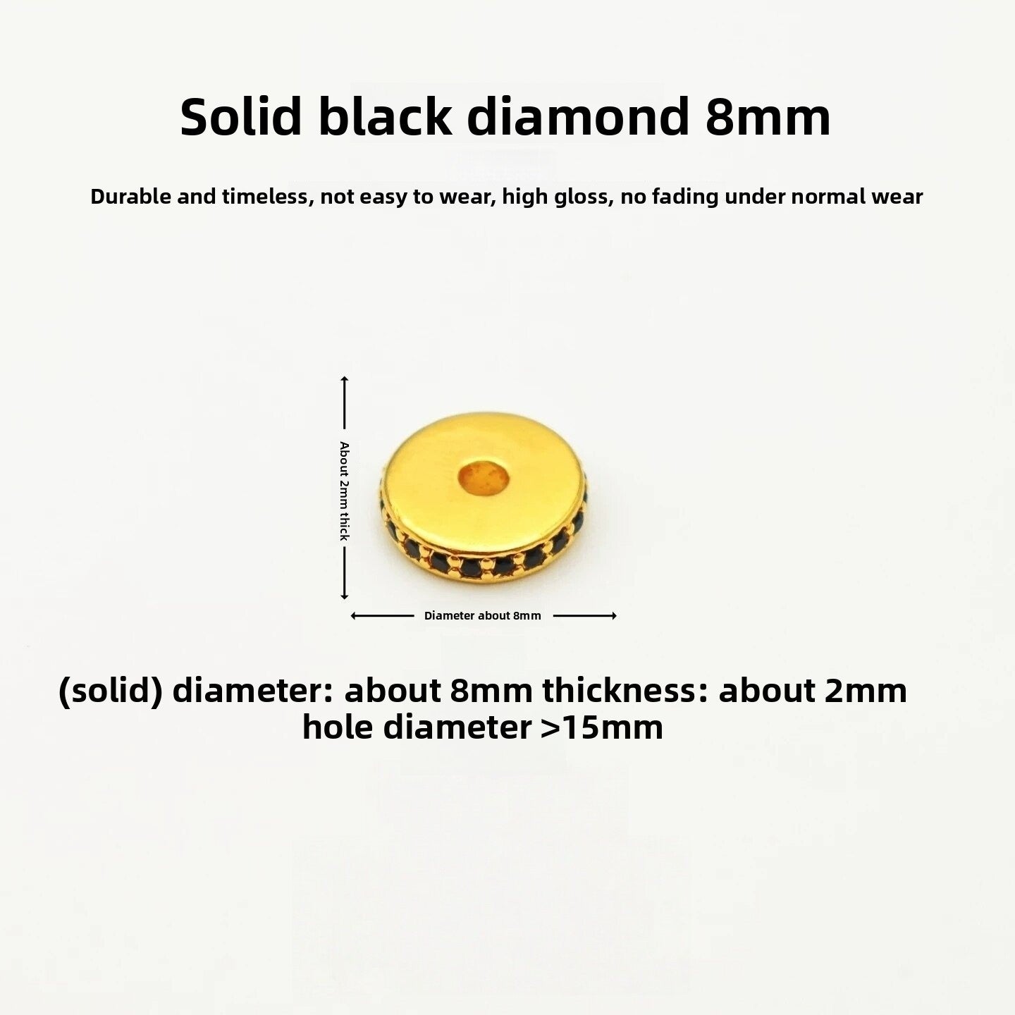 Copper Spacer Bar With 24K Real Gold Plating, Diameter 6 Mm, Inlay Craft, 1 PCS Package, Sweet Style Jewelry Accessory