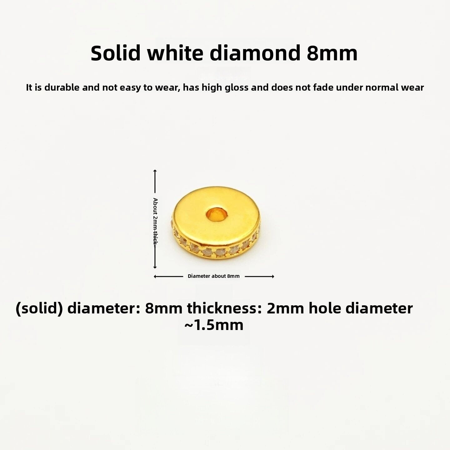 Copper Spacer Bar With 24K Real Gold Plating, Diameter 6 Mm, Inlay Craft, 1 PCS Package, Sweet Style Jewelry Accessory