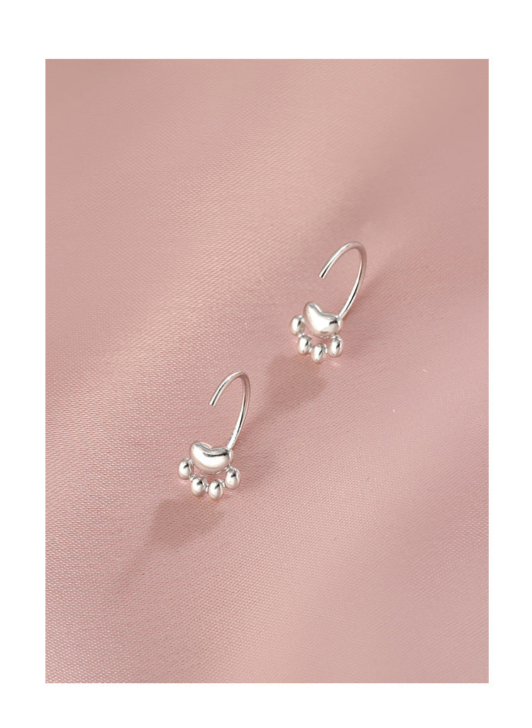 Cute Cat Stud Earrings For Women In Copper With Platinum Plating, Stylish Ear Hook Design