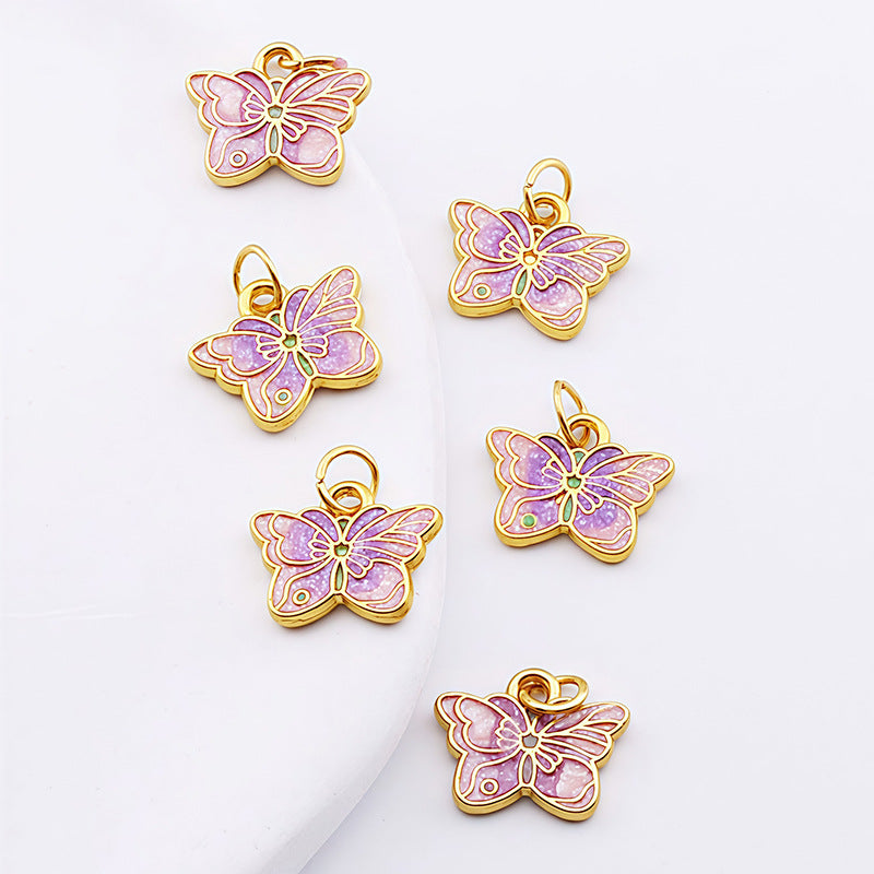 Butterfly Pendant 1 PCS Package In Alloy With Enamel Craft, Multicolor Design Featuring Chinoiserie Style Jewelry Accessories