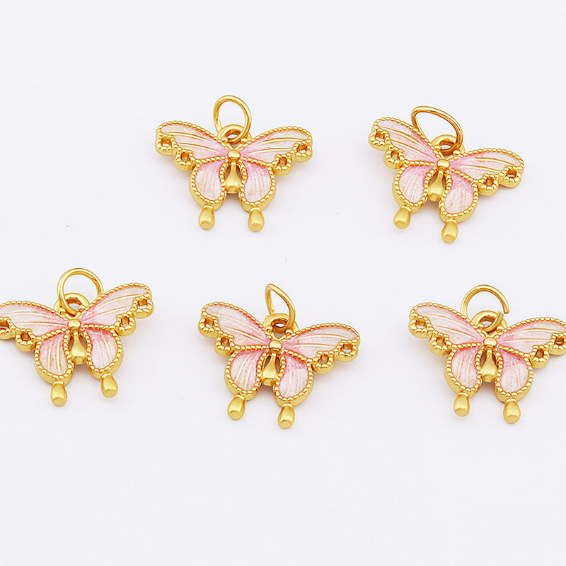 Butterfly Pendant 1 PCS Package In Alloy With Enamel Craft, Multicolor Design Featuring Chinoiserie Style Jewelry Accessories