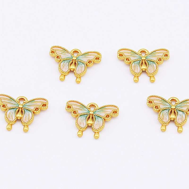 Butterfly Pendant 1 PCS Package In Alloy With Enamel Craft, Multicolor Design Featuring Chinoiserie Style Jewelry Accessories
