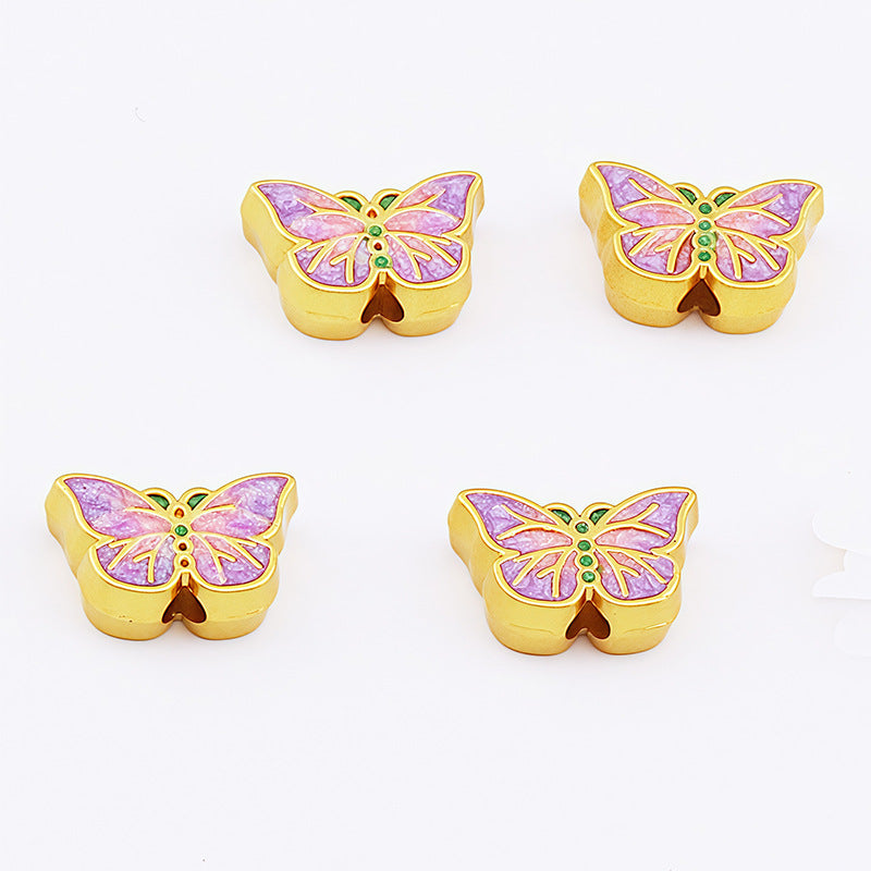 Butterfly Pendant 1 PCS Package In Alloy With Enamel Craft, Multicolor Design Featuring Chinoiserie Style Jewelry Accessories