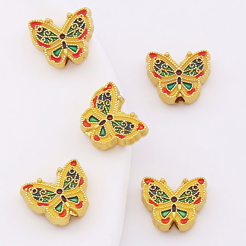 Butterfly Pendant 1 PCS Package In Alloy With Enamel Craft, Multicolor Design Featuring Chinoiserie Style Jewelry Accessories