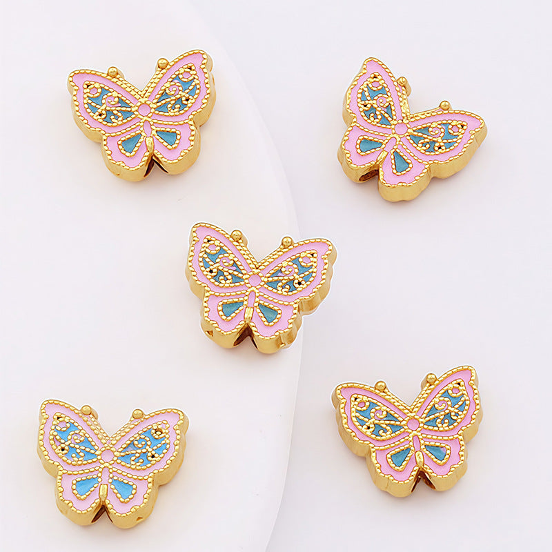 Butterfly Pendant 1 PCS Package In Alloy With Enamel Craft, Multicolor Design Featuring Chinoiserie Style Jewelry Accessories