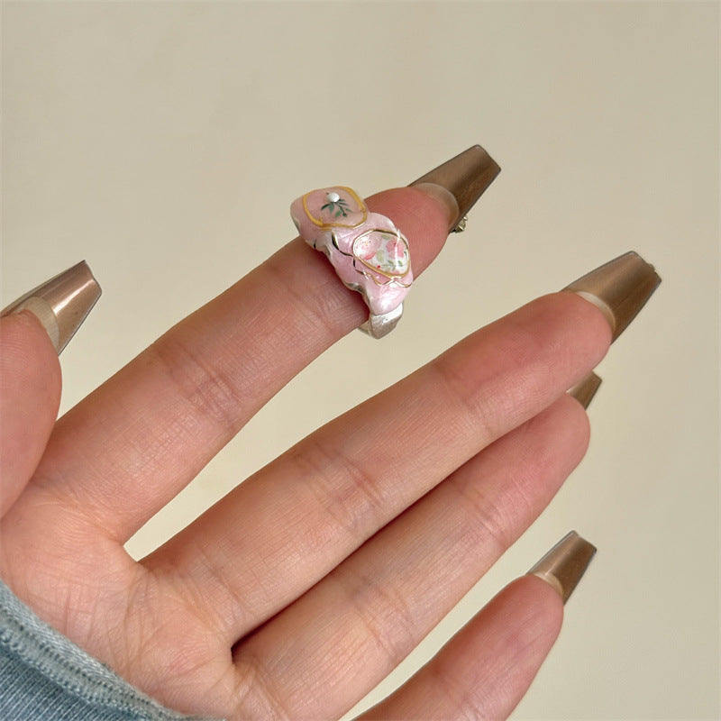 Butterfly Ring For Summer In Colour Metal Featuring Enamel Craftsmanship