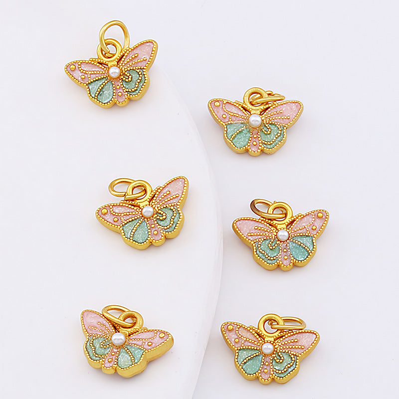 Butterfly Pendant 1 PCS Package In Alloy With Enamel Craft, Multicolor Design Featuring Chinoiserie Style Jewelry Accessories