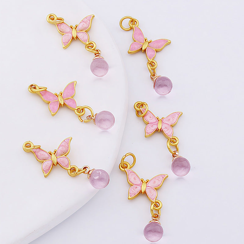 Butterfly Pendant 1 PCS Package In Alloy With Enamel Craft, Multicolor Design Featuring Chinoiserie Style Jewelry Accessories
