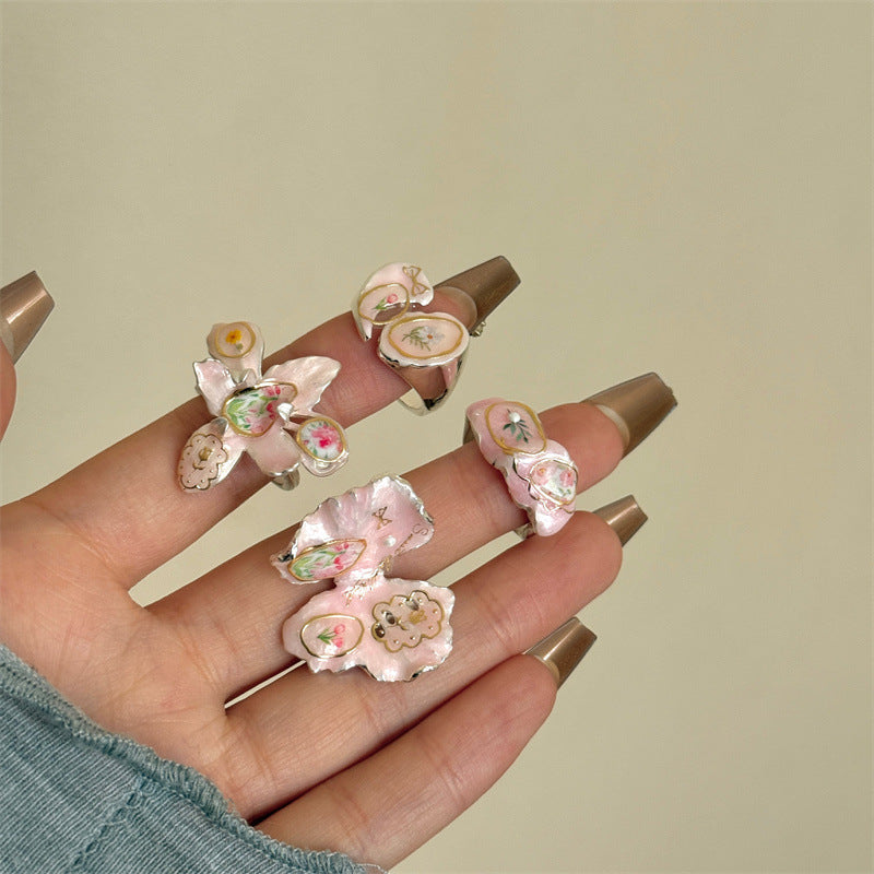 Butterfly Ring For Summer In Colour Metal Featuring Enamel Craftsmanship