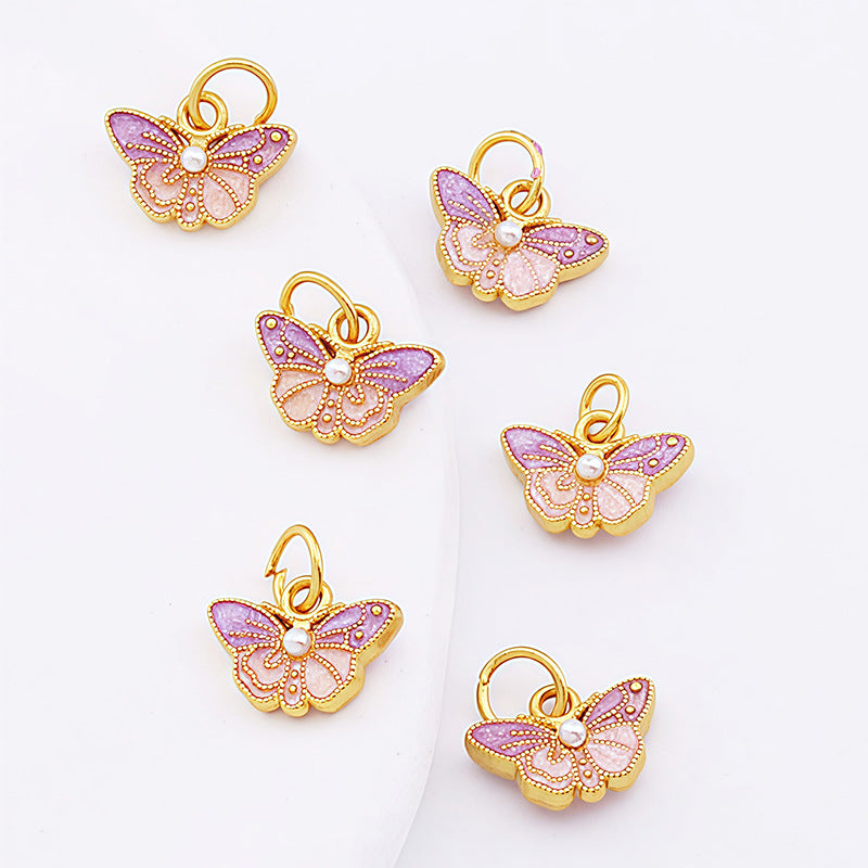 Butterfly Pendant 1 PCS Package In Alloy With Enamel Craft, Multicolor Design Featuring Chinoiserie Style Jewelry Accessories
