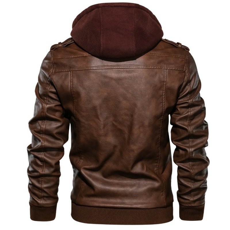 Men's Casual Zipper Jacket In Grey Featuring PU Fabric And 2 In 1 Craftsmanship