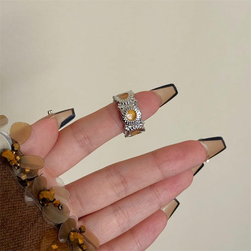 Heart Shape Open Ring For Women In Orange Alloy With Simple Style Featuring Spray Paint Finish