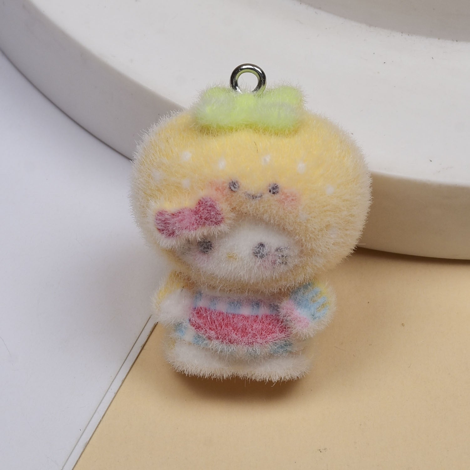 Cute Lemon Resin Pendant With Flocking Technique, Jewelry Accessories