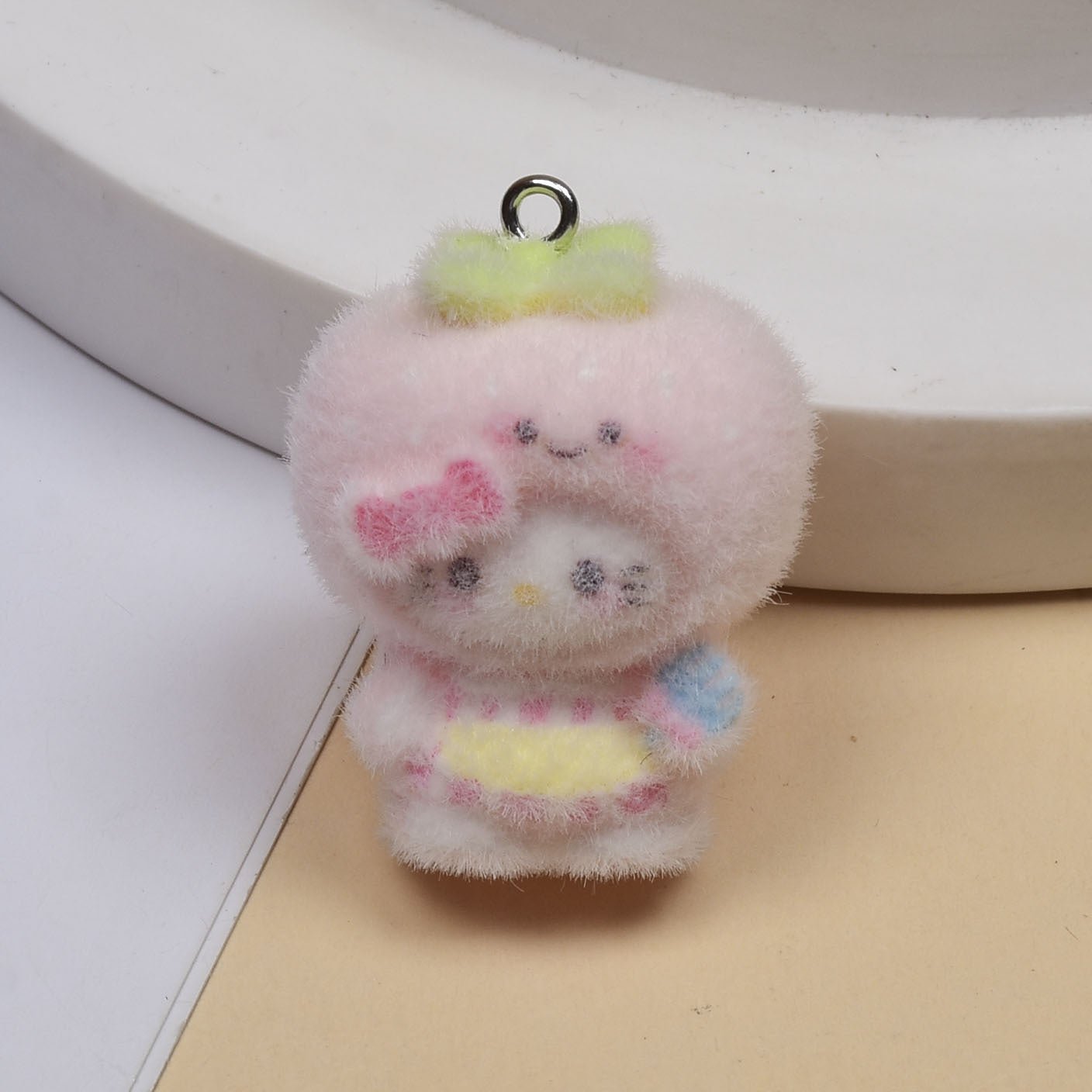 Cute Lemon Resin Pendant With Flocking Technique, Jewelry Accessories