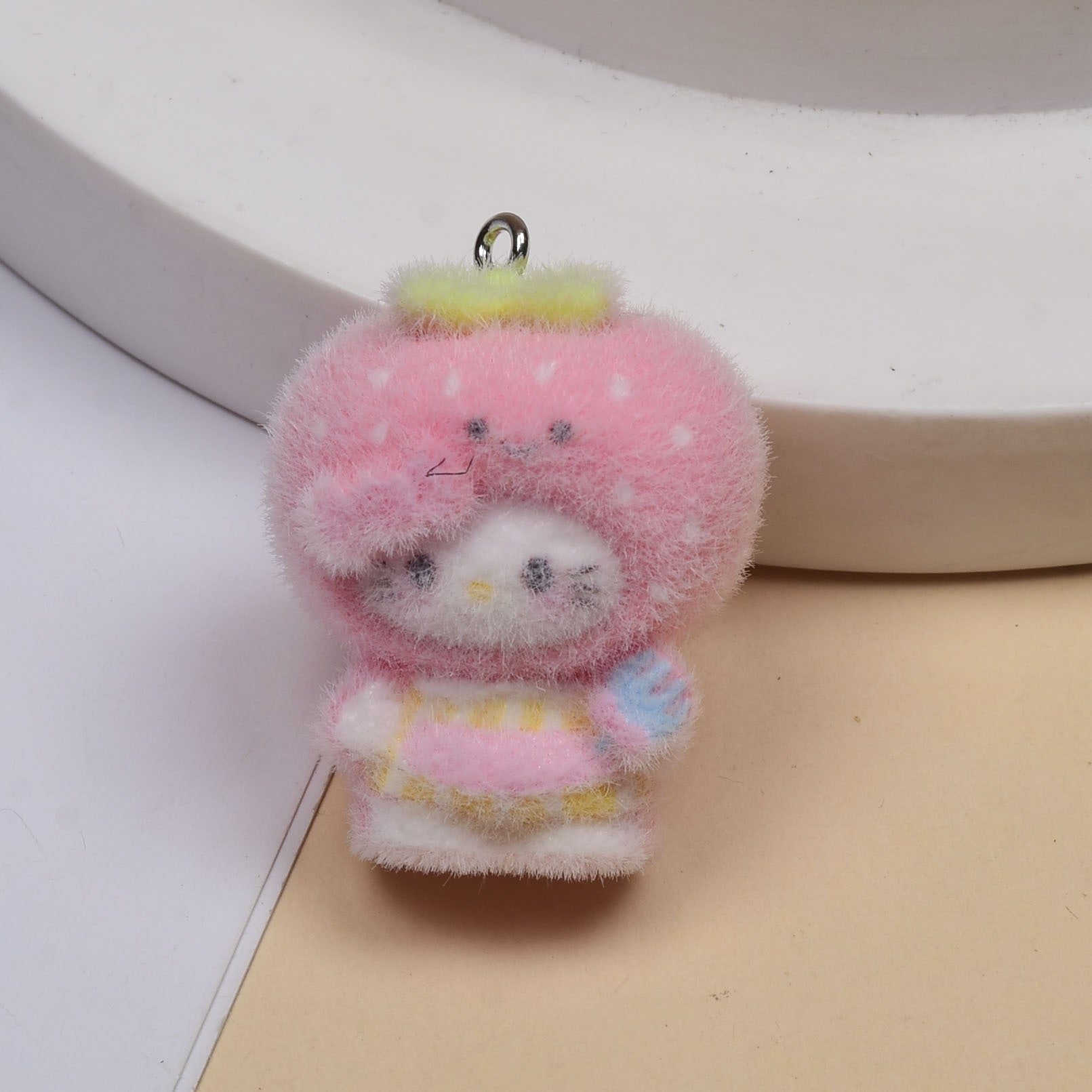 Cute Lemon Resin Pendant With Flocking Technique, Jewelry Accessories