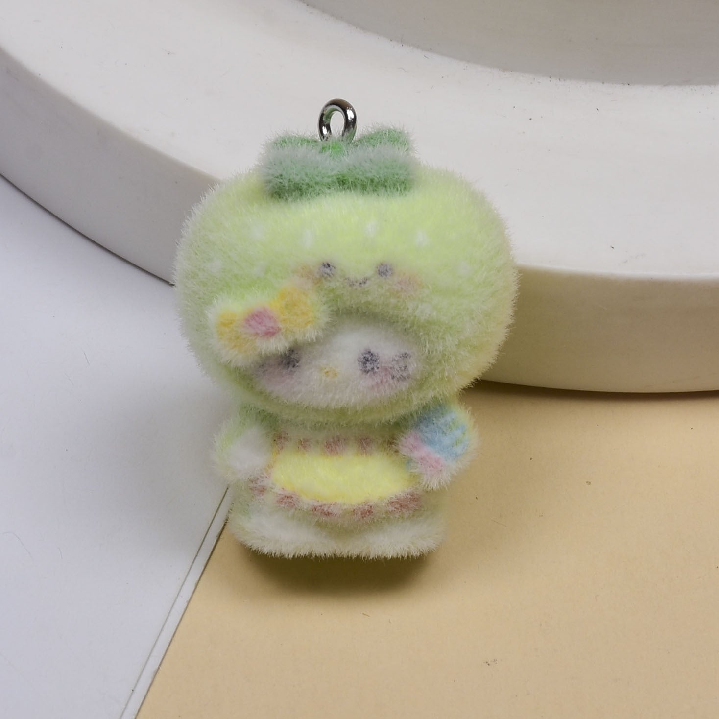 Cute Lemon Resin Pendant With Flocking Technique, Jewelry Accessories