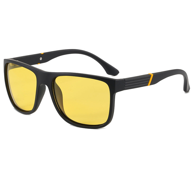 Men's Square Full Frame Sunglasses With Tac Lens Material In Dyed Black, Perfect For Beach Wear