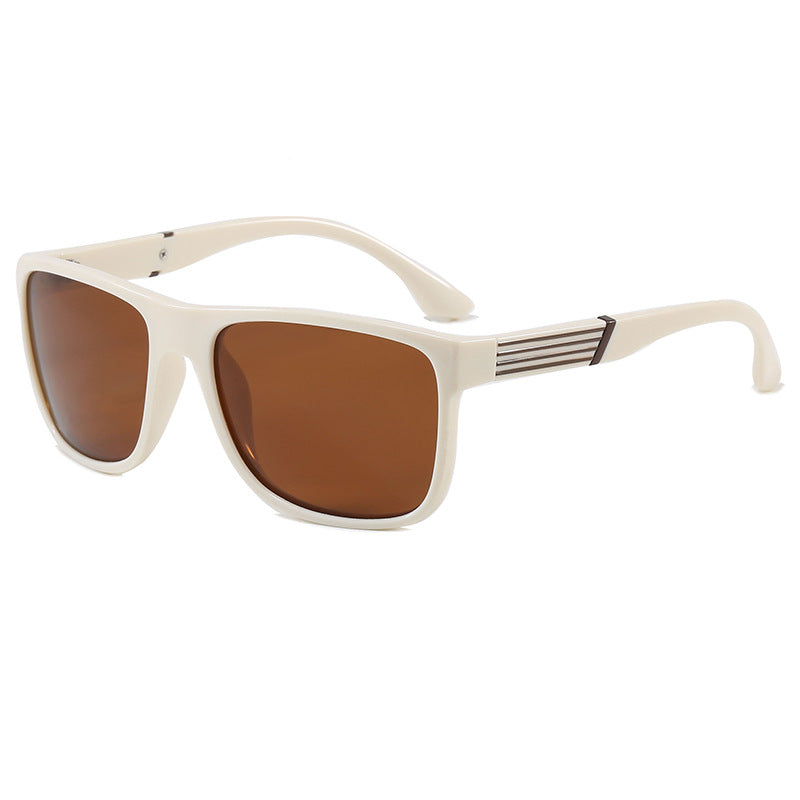 Men's Square Full Frame Sunglasses With Tac Lens Material In Dyed Black, Perfect For Beach Wear