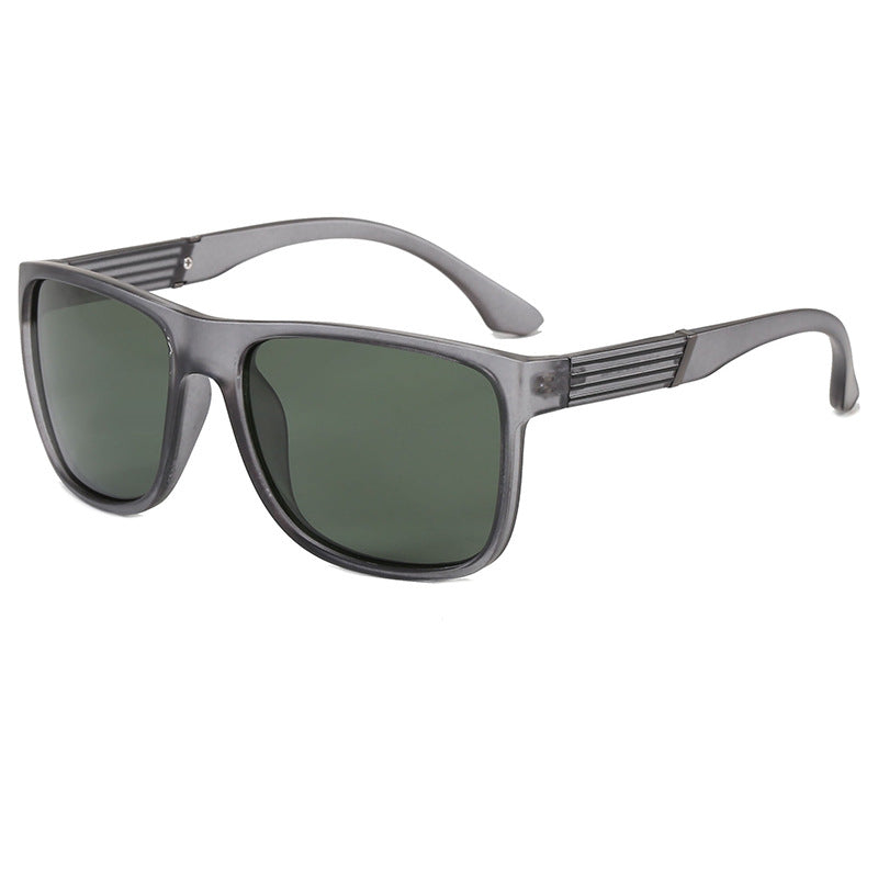 Men's Square Full Frame Sunglasses With Tac Lens Material In Dyed Black, Perfect For Beach Wear