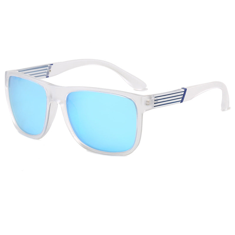 Men's Square Full Frame Sunglasses With Tac Lens Material In Dyed Black, Perfect For Beach Wear