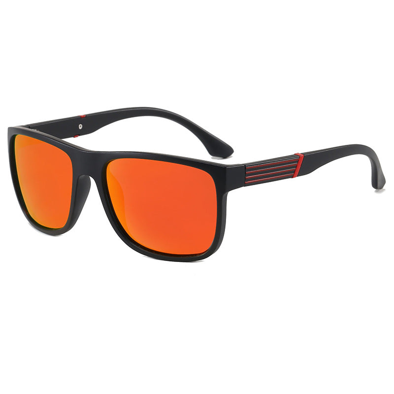 Men's Square Full Frame Sunglasses With Tac Lens Material In Dyed Black, Perfect For Beach Wear